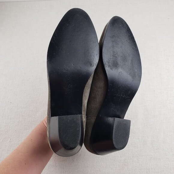 Marc Fisher Jayli Chelsea Booties Gray Suede Block Heel Womens Size 7.5 - Picture 5 of 11